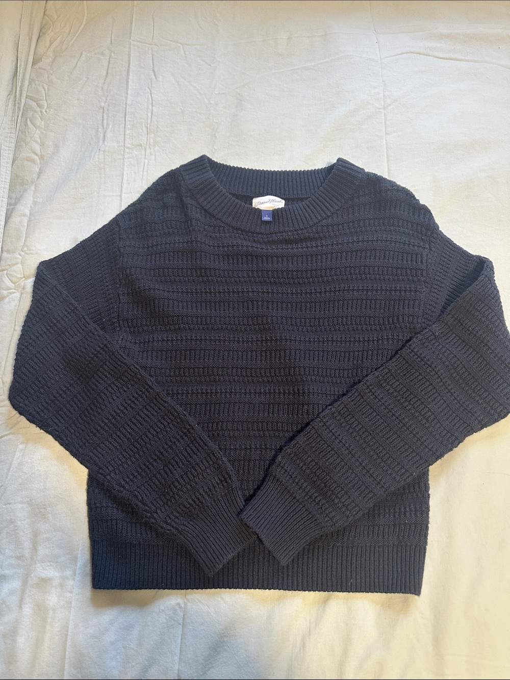 Universal Thread Black Textured Crewneck Sweater